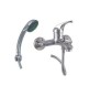 MONOCOMANDO VASCA DUPLEX CON DOCCETTA ANTICALCARE SERIE MARZIA Bianco Opaco -Cromo