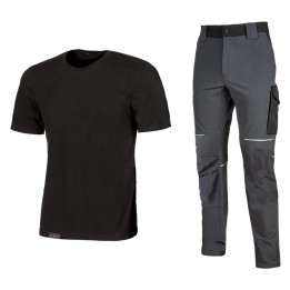 KIT T-SHIRT + PANTALONE 'WORK WEAR' tg. L (maglia black carbon / pantalone asphalt grey)