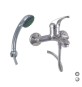 MONOCOMANDO VASCA DUPLEX CON DOCCETTA ANTICALCARE SERIE MARZIA Bianco Opaco -Cromo