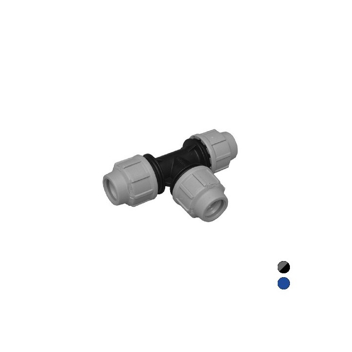 TEE A 90° DIANFLEX RACCORDO PER POLIETILENE Diam. 16 Blu