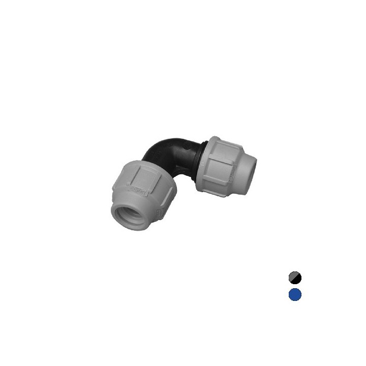 GOMITO A 90° DIANFLEX RACCORDO PER POLIETILENE Diam. 75 Blu