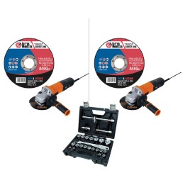 KIT 600 MOLE ABRASIVE INOX/FERRO + 2 SMERIGLIATRICI mole 'A46Q-BF' + smerigliatrici 'Beta 1956-115'