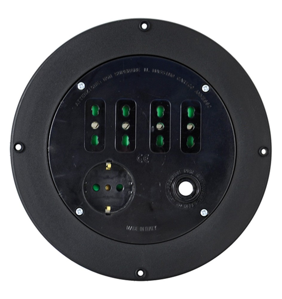 DISCO PER AVVOLGICAVO 4 prese 2P+T 16A bipas.+ 1 schuko