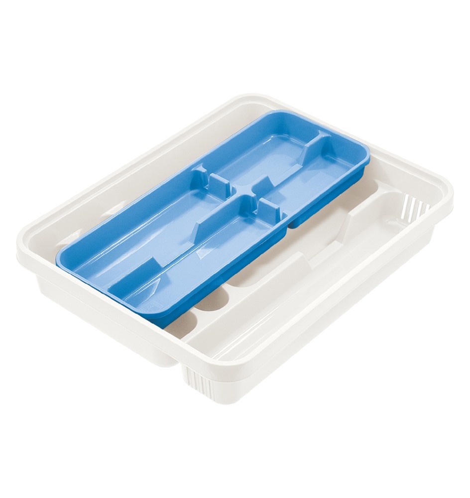 PORTA POSATE colore panna/azzurro