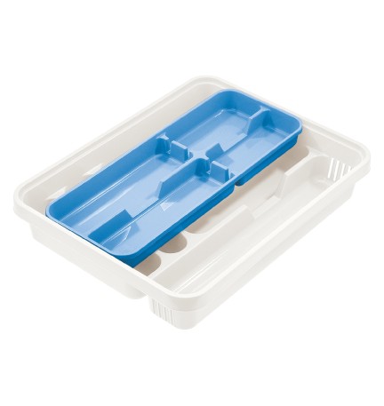 PORTA POSATE colore panna/azzurro