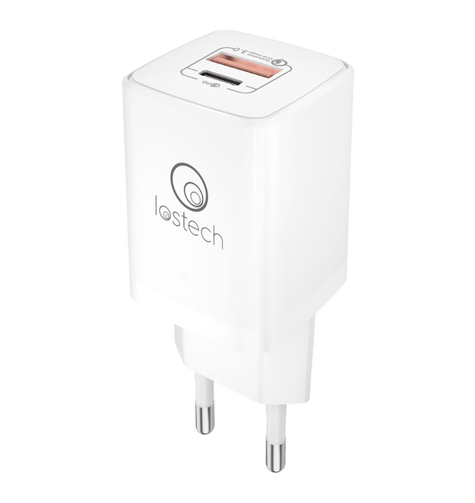 CARICABATTERIA DA MURO DOPPIA USCITA CARICA RAPIDA ingresso 110-240V - carica 20W