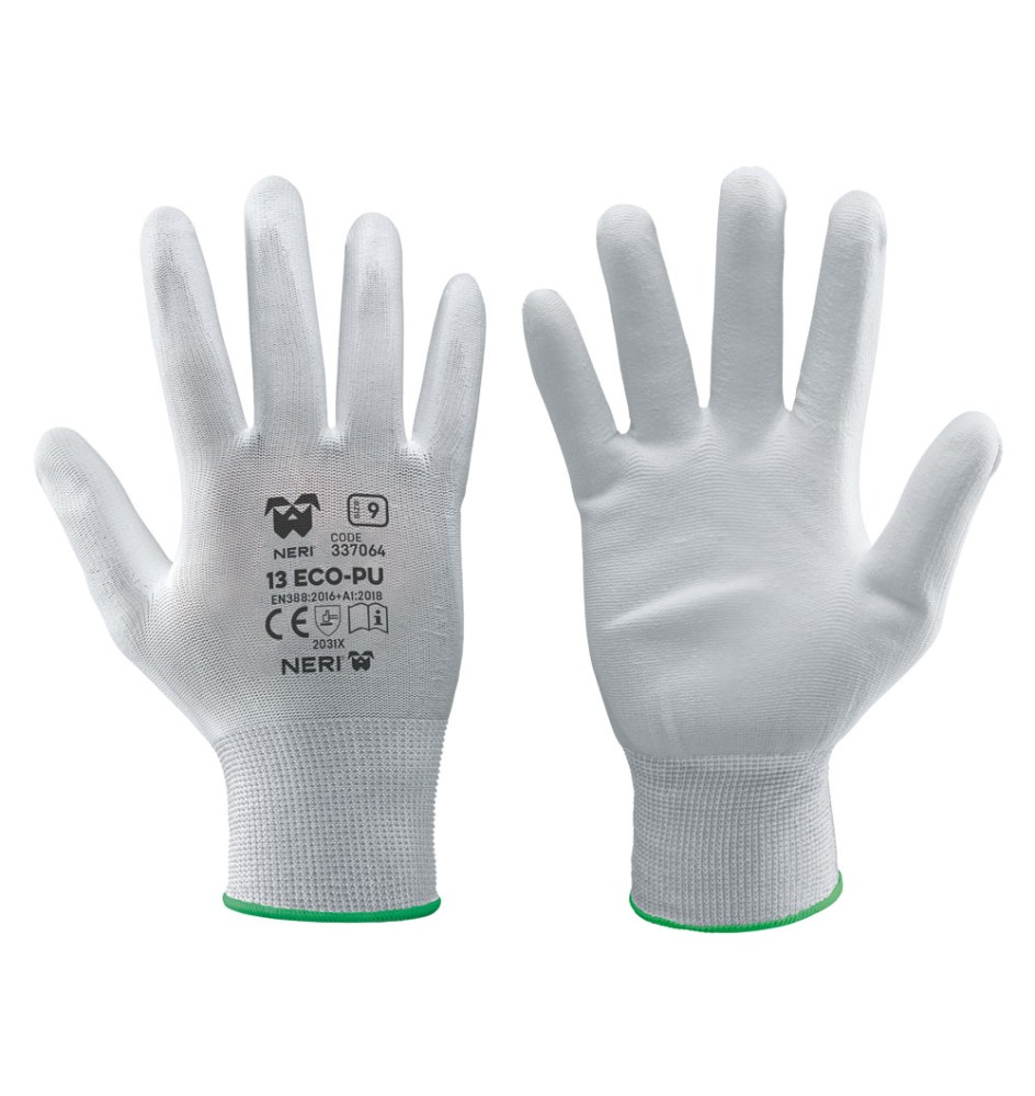 GUANTI 'ECO-PU' Tg. 9 bianco