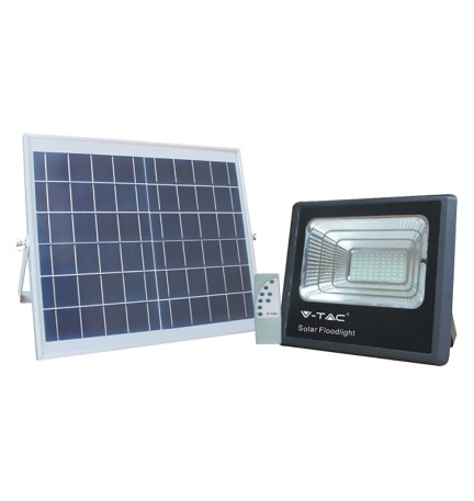 PROIETTORE A LED CON PANNELLO SOLARE 100W (pannello 35W) - cm 32,5 x 28 x 8,5 / 6000K