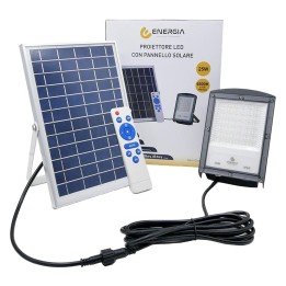 PROIETTORE A LED CON PANNELLO SOLARE 200W (pannello 20W) - cm 35 x 24,5 x 3 / 2400 lumen