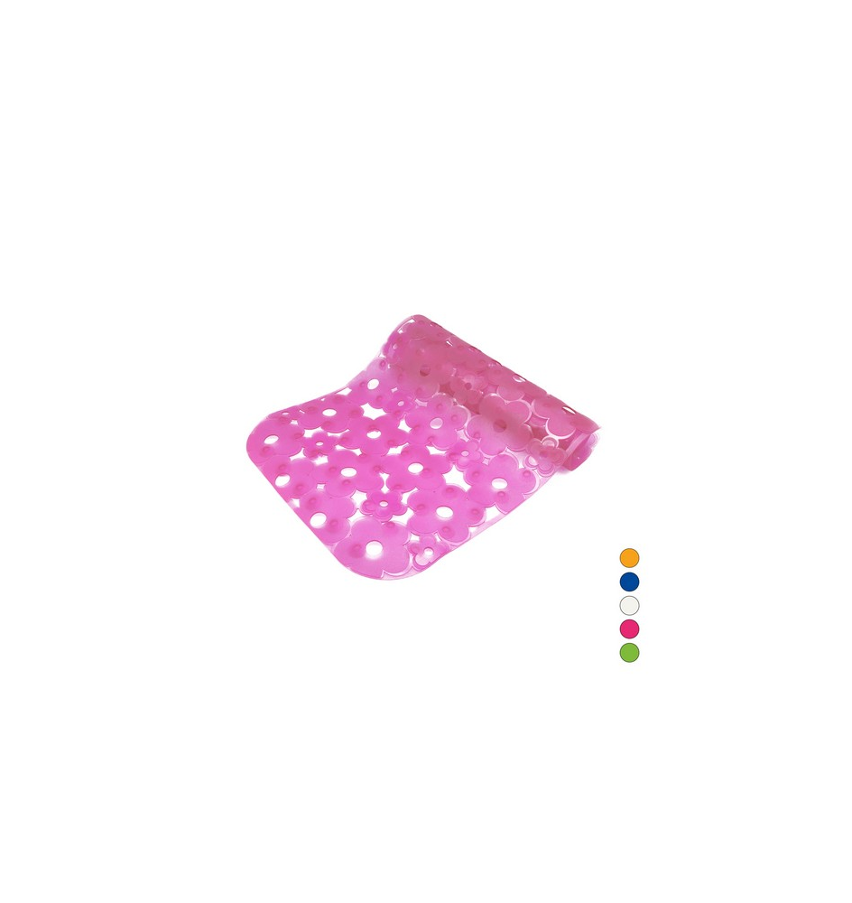 TAPPETO ANTISCIVOLO PER VASCA MOD. MARGHERITA CM 72 X 36 Fucsia