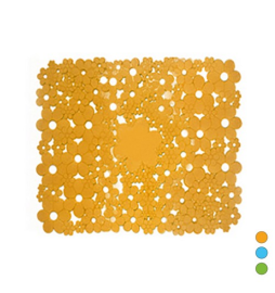 TAPPETO ANTISCIVOLO MOD. FLOWERS CM 53 X 53 Turchese