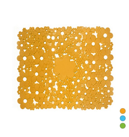 TAPPETO ANTISCIVOLO MOD. FLOWERS CM 53 X 53 Turchese