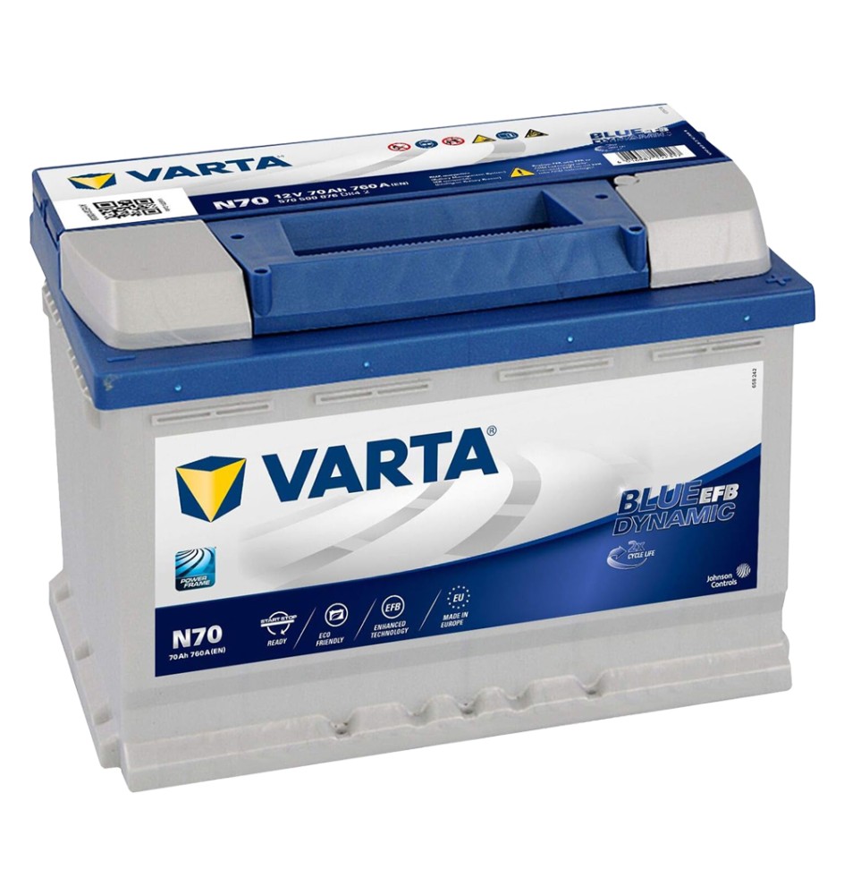BATTERIA PER AUTO START & STOP 'VARTA BLUE DYNAMIC EFB' 'N60' - 60 Ah dx / mm 242 x 175 x 190