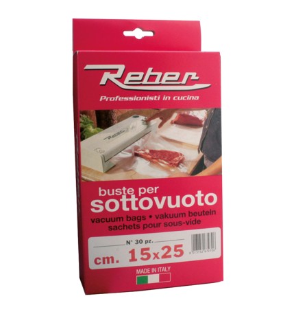 SACCHETTI PRETAGLIATI PER SOTTOVUOTO SCATOLATI 25 x 35 cf. 30 pz
