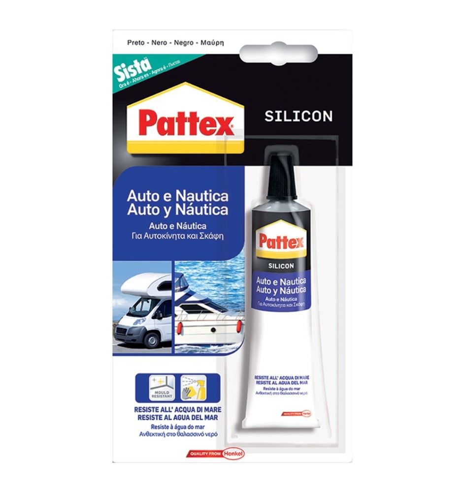 SILICONE ACETICO 'AUTO - NAUTICA' RAL 9005 nero ml 60