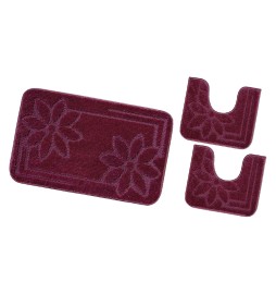 TAPPETO BAGNO 'MOOREA' set 3 pezzi - vinaccia