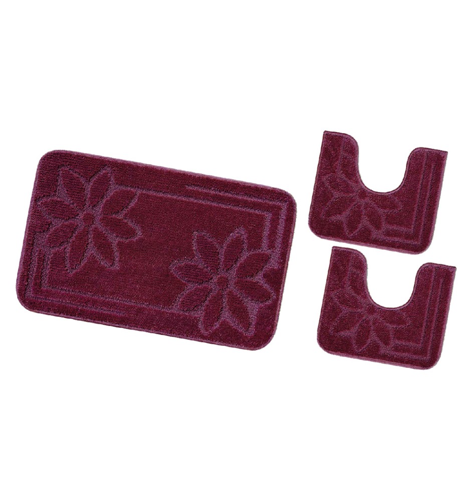 TAPPETO BAGNO 'MOOREA' set 3 pezzi - vinaccia