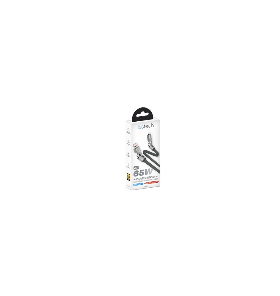 CAVO USB A-C/ USB C -LIGHTING 4IN1 65W