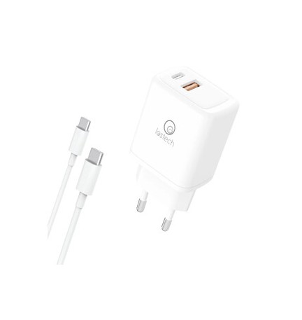 CARICATORE RAPIDO 30W 2 PRESE+CAVO USB-C / USB-C