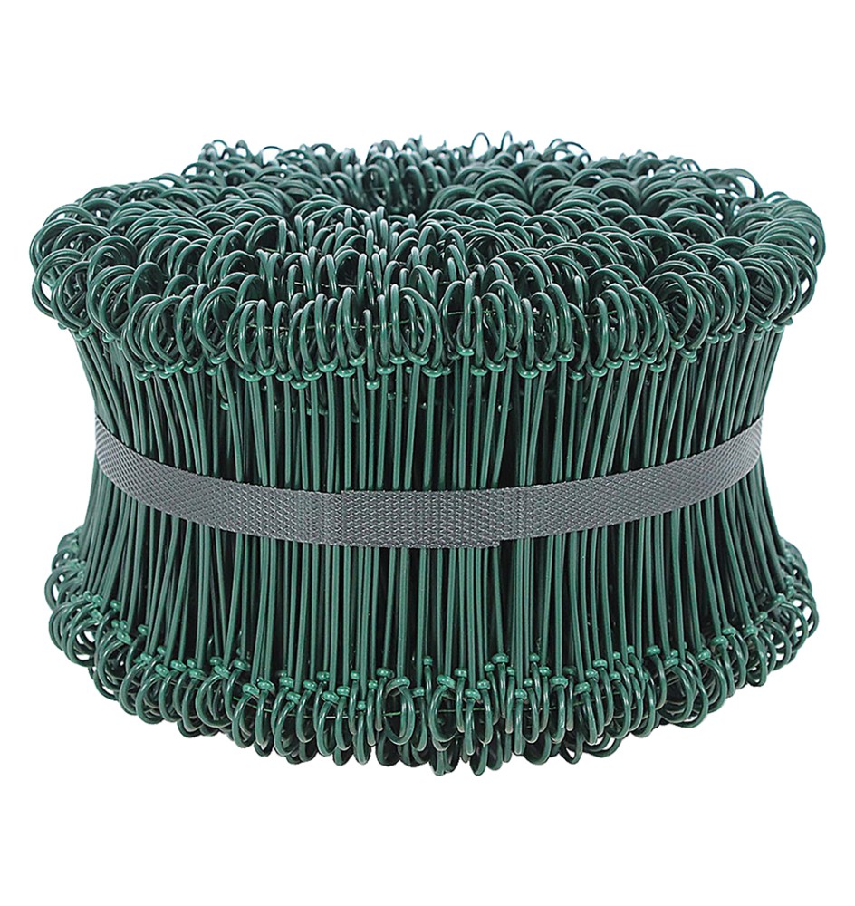 LEGACCI FILO FERRO PLASTIFICATO mm 140 - cf.1000 pz colore verde