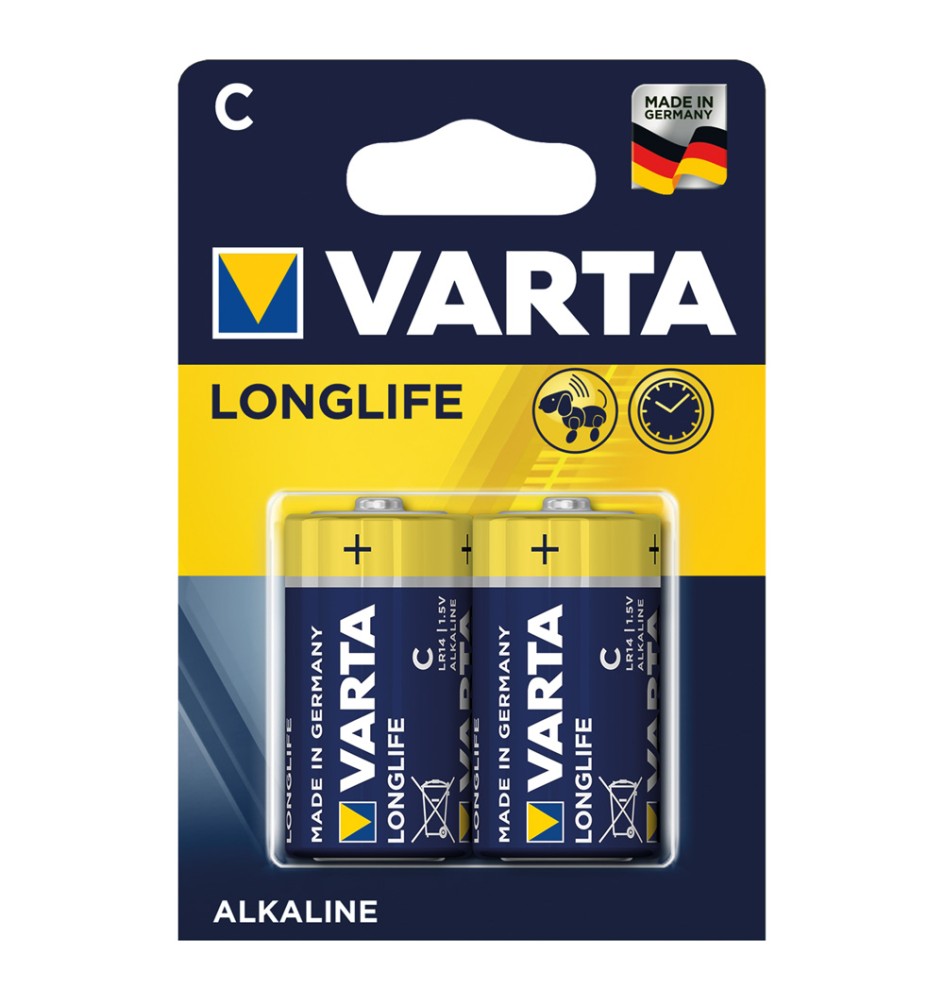 PILA MEZZA TORCIA LONGLIFE 'LR14' Pz 2 - 1,5 V - C