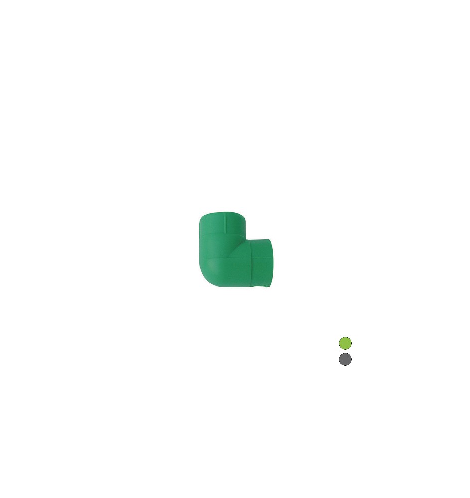 GOMITO LISCIO 90° FF IN POLIPROPILENE Diam. 20 Grigio