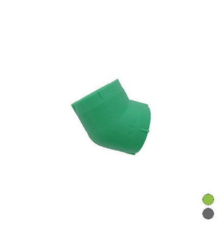 GOMITO LISCIO 45° IN POLIPROPILENE Diam. 20