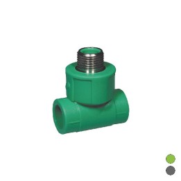 TEE FILETTATO MASCHIO IN POLIPROPILENE 1/2 x Diam. 20 Grigio