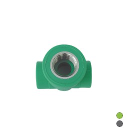 TEE FILETTATO FEMMINA IN POLIPROPILENE 1/2 x Diam. 20 Grigio