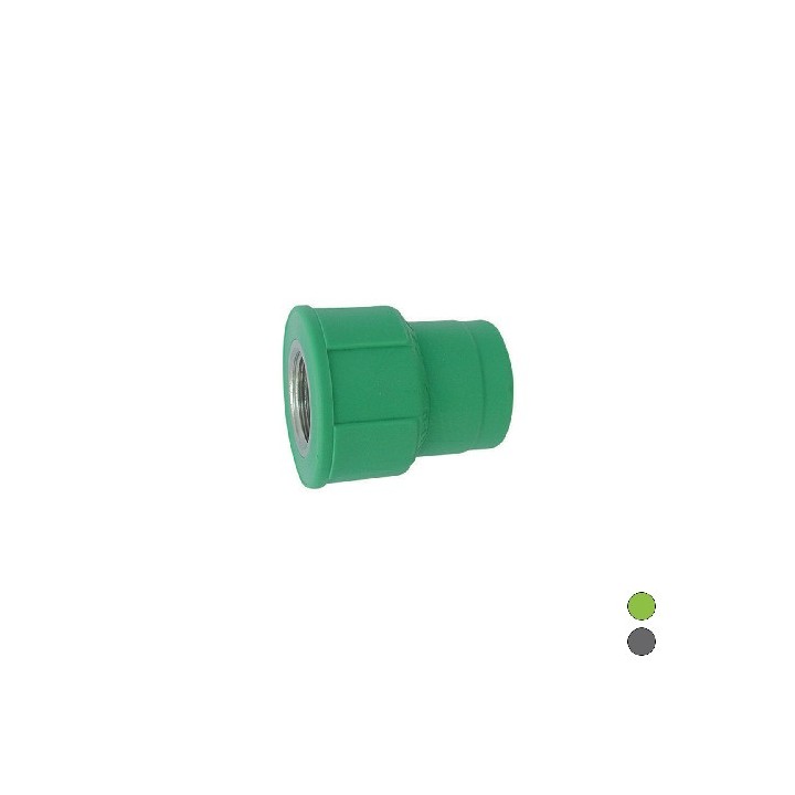 RACCORDO FILETTATO FEMMINA IN POLIPROPILENE 1/2 x Diam. 25 Grigio