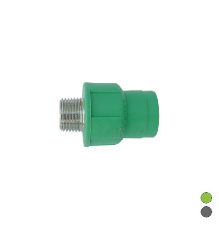 RACCORDO FILETTATO MASCHIO IN POLIPROPILENE 1/2 x Diam. 20 Grigio