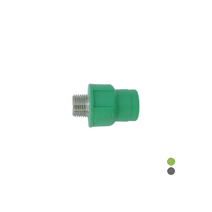 RACCORDO FILETTATO MASCHIO IN POLIPROPILENE 3/4 x Diam. 25 Grigio