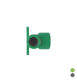 GOMITO FILETTATO FEMMINA CON STAFFE IN POLIPROPILENE 1/2 x Diam. 20