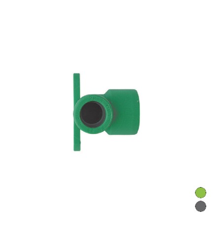 GOMITO FILETTATO FEMMINA CON STAFFE IN POLIPROPILENE 1/2 x Diam. 20