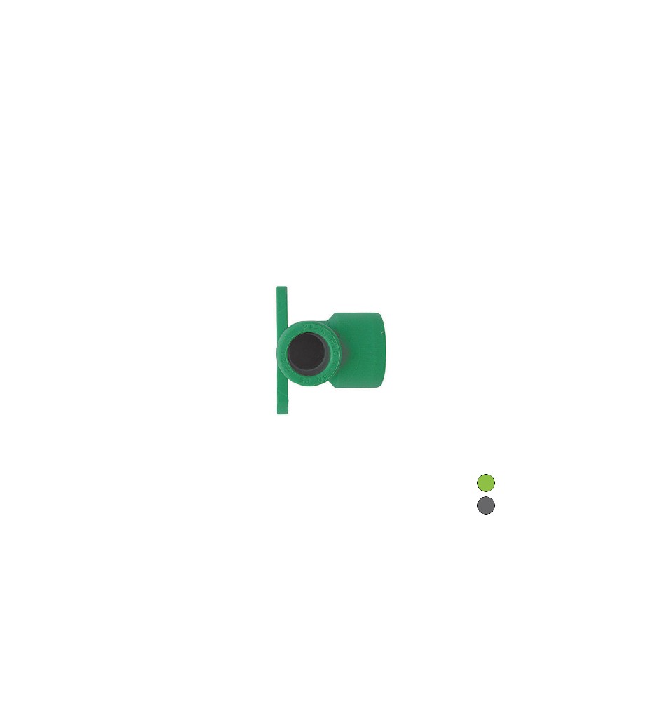 GOMITO FILETTATO FEMMINA CON STAFFE IN POLIPROPILENE 1/2 x Diam. 20 Grigio