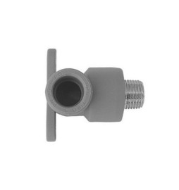 GOMITO FILETTATO MASCHIO CON STAFFE IN POLIPROPILENE 1/2 x Diam. 20