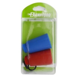 COPPIA TAPPO PROVA IMPIANTI BLU/ROSSO BLISTER 1/2