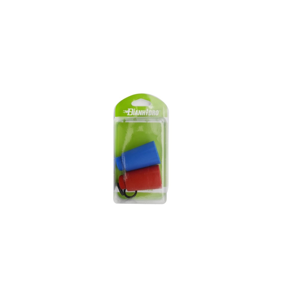 COPPIA TAPPO PROVA IMPIANTI BLU/ROSSO BLISTER 1/2