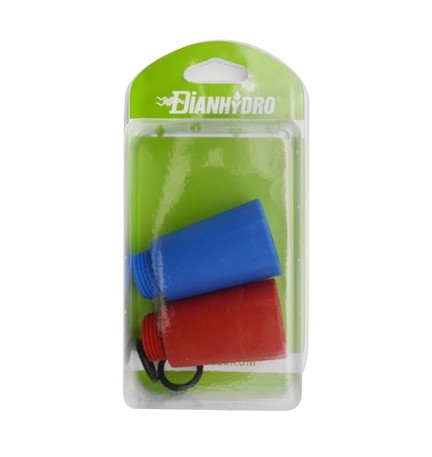 COPPIA TAPPO PROVA IMPIANTI BLU/ROSSO BLISTER 1/2