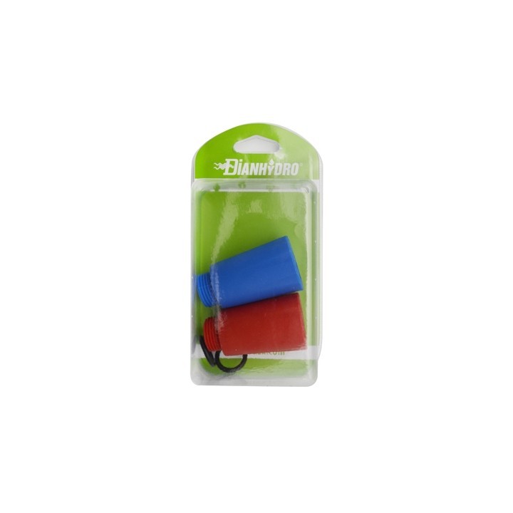 COPPIA TAPPO PROVA IMPIANTI BLU/ROSSO BLISTER 1/2