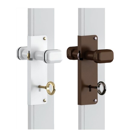 SERRATURA A GANCIO CON POMOLO colore marrone