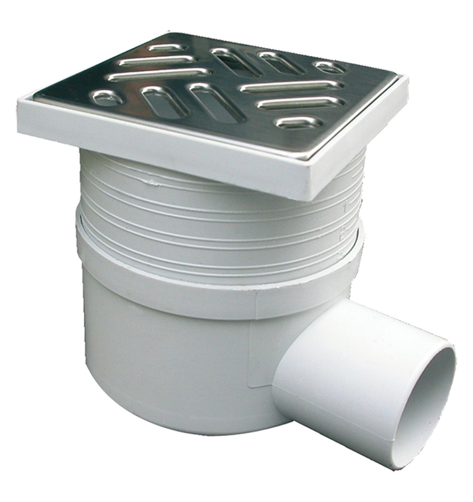 CHIUSINO SIFONATO TELESCOPICO cm 15 x 15 x h.7-11 - attacco Ø 50 mm