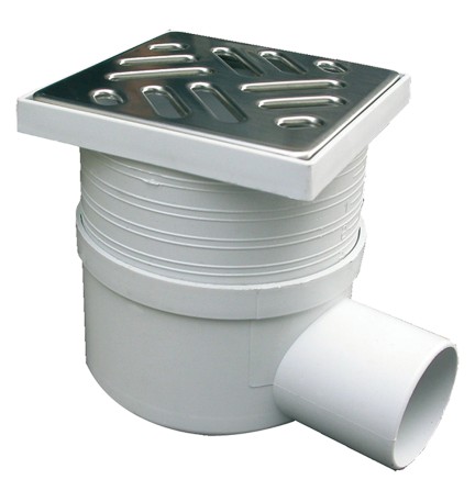 CHIUSINO SIFONATO TELESCOPICO cm 15 x 15 x h.7-11 - attacco Ø 50 mm