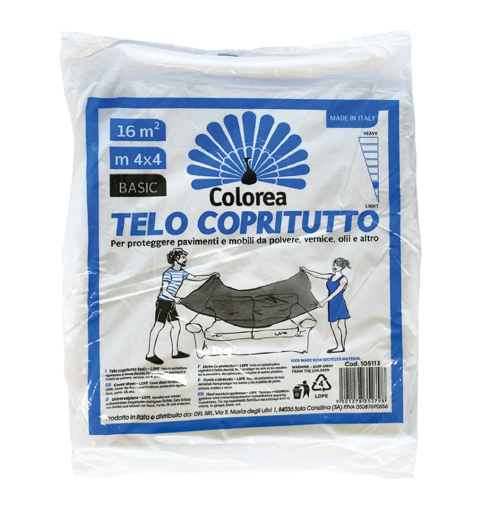 TELO COPRITUTTO MULTIUSO mt 4 x 4 - gr. 730 circa