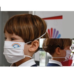 MASCHERINA IGIENICA PROTETTIVA RIUTILIZZABILE 'BAM bianca cm. 18 x 7 - 2/5 anni