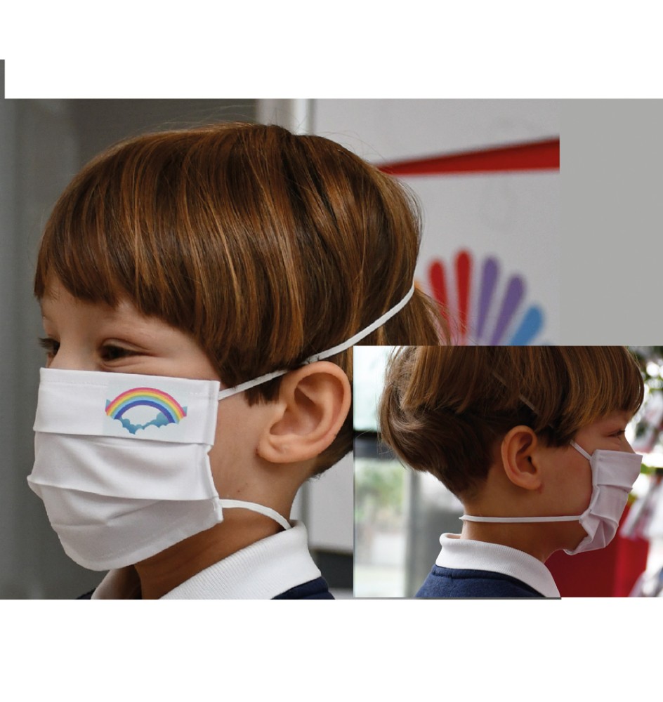 MASCHERINA IGIENICA PROTETTIVA RIUTILIZZABILE 'BAM bianca cm. 18 x 7 - 2/5 anni