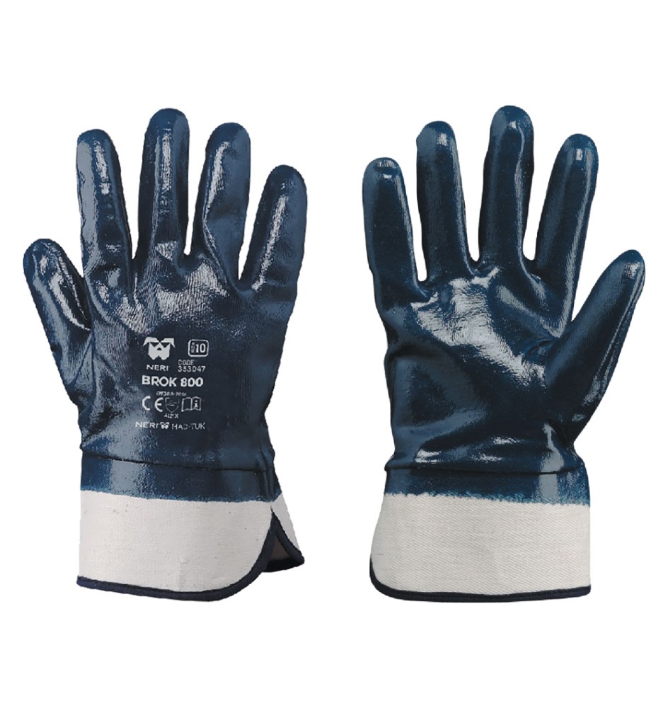 GUANTI NBR MANICHETTA TELA 'BROK 800' Tg. 10 (XL)
