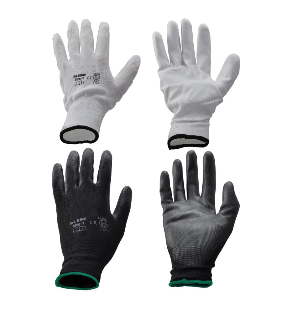 GUANTI POLIESTERE / POLIURETANO Tg.11 (XXL) - palmo bianco