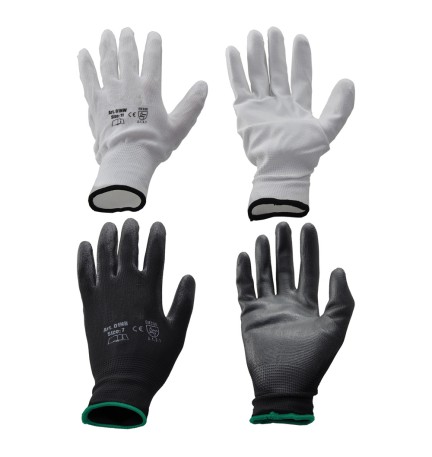 GUANTI POLIESTERE / POLIURETANO Tg.11 (XXL) - palmo bianco