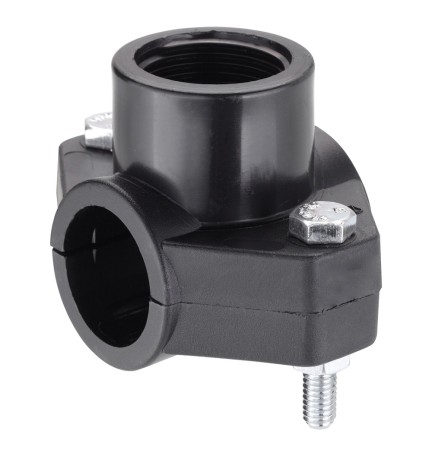 PRESA A STAFFA IN POLIPROPILENE Ø 25 x 3/4 (2 bulloni)